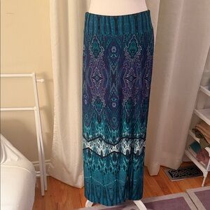 KELLY & DIANE.  Chic Teal and Navy Maxi Skirt
